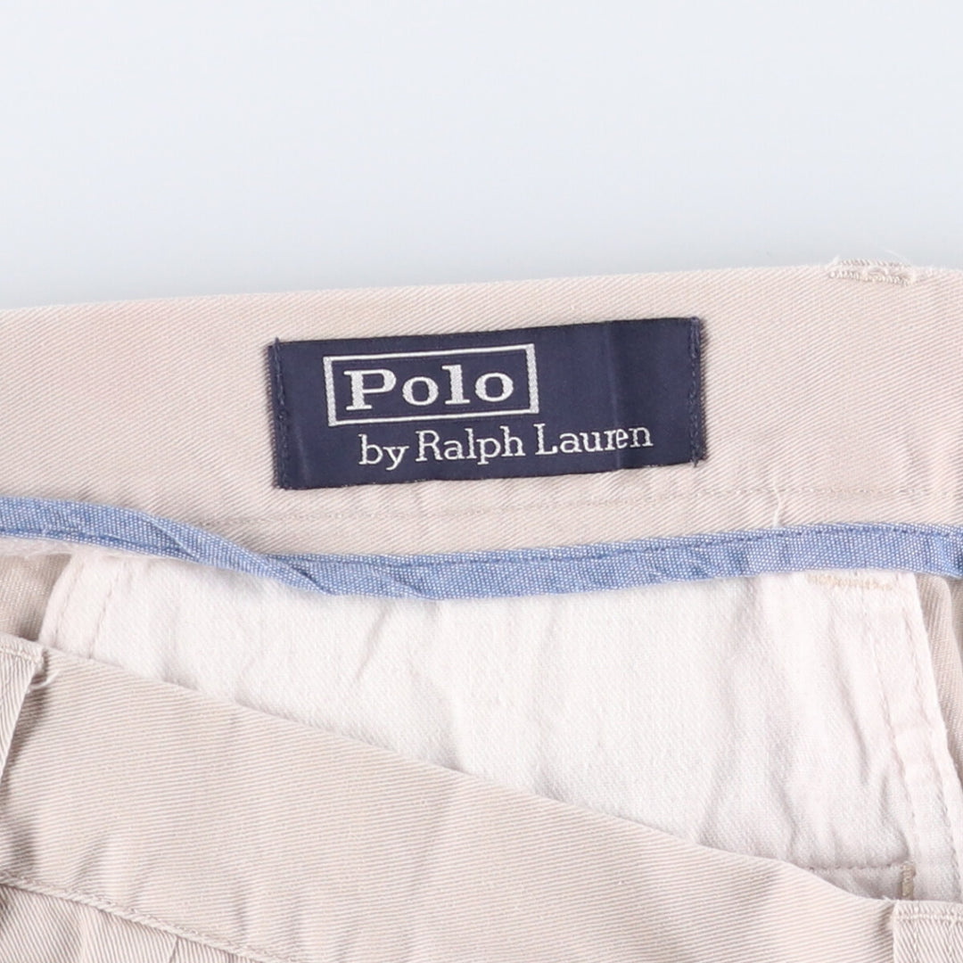 POLO by Ralph Lauren CLASSIC FIT PLEATED 9'' two-pleat chino shorts, short pants, men's size w31 cotton Beige type Vintage Second Hand