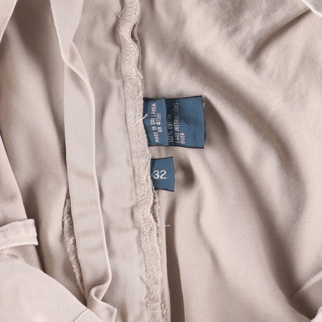 POLO by Ralph Lauren CLASSIC FIT PLEATED 9'' two-pleat chino shorts, short pants, men's size w31 cotton Beige type Vintage Second Hand