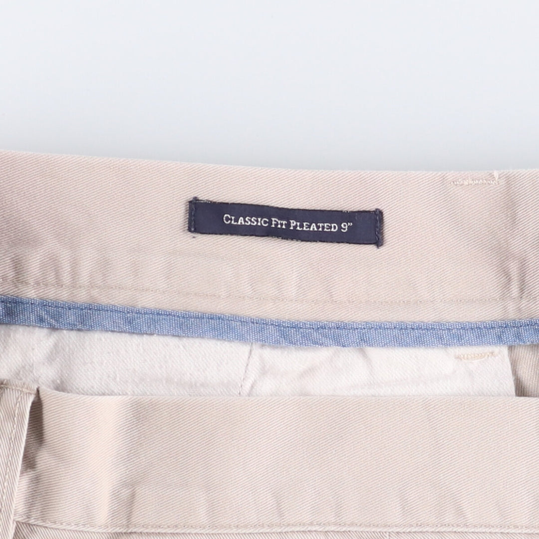 POLO by Ralph Lauren CLASSIC FIT PLEATED 9'' two-pleat chino shorts, short pants, men's size w31 cotton Beige type Vintage Second Hand