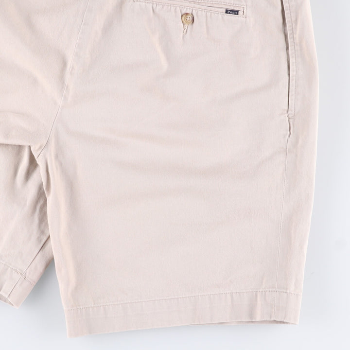 POLO by Ralph Lauren CLASSIC FIT PLEATED 9'' two-pleat chino shorts, short pants, men's size w31 cotton Beige type Vintage Second Hand