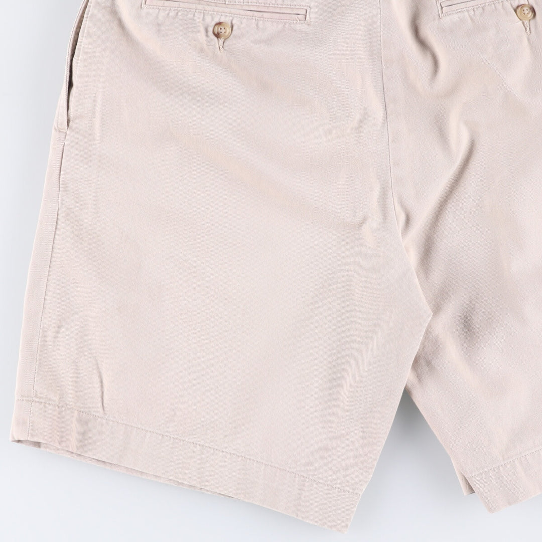 POLO by Ralph Lauren CLASSIC FIT PLEATED 9'' two-pleat chino shorts, short pants, men's size w31 cotton Beige type Vintage Second Hand