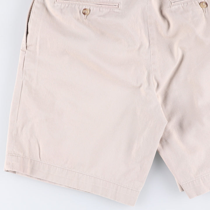POLO by Ralph Lauren CLASSIC FIT PLEATED 9'' two-pleat chino shorts, short pants, men's size w31 cotton Beige type Vintage Second Hand