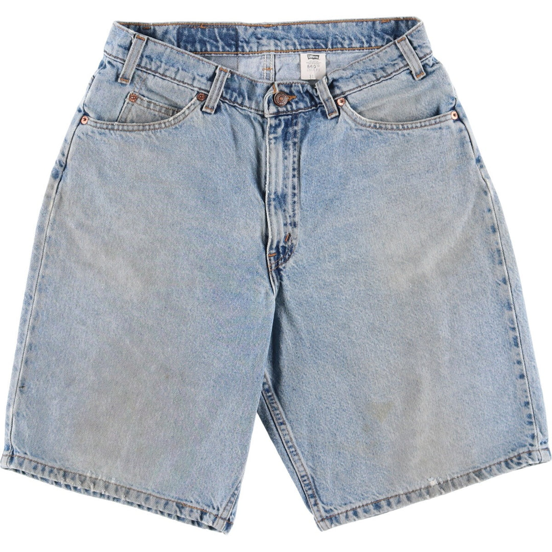 90'S Levi's 560 LOOSE FIT Orange Tab Denim Shorts Men's W33 Vintage cotton Blue type light blue Vintage Second Hand