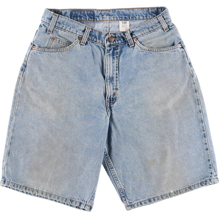 90'S Levi's 560 LOOSE FIT Orange Tab Denim Shorts Men's W33 Vintage cotton Blue type light blue Vintage Second Hand