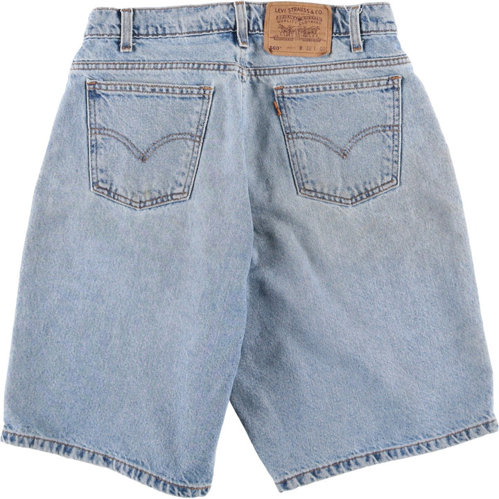 90'S Levi's 560 LOOSE FIT Orange Tab Denim Shorts Men's W33 Vintage cotton Blue type light blue Vintage Second Hand
