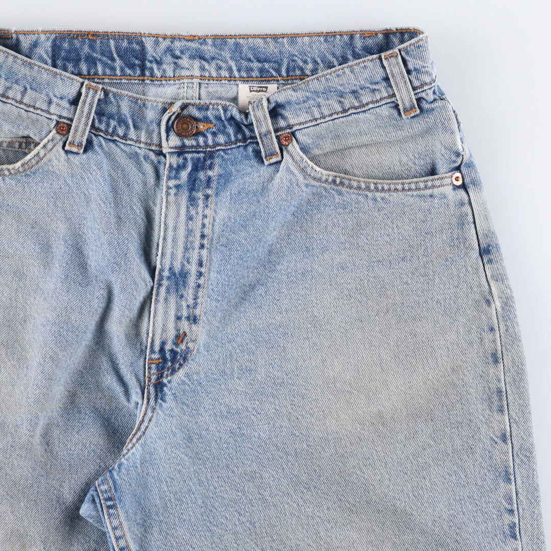 90'S Levi's 560 LOOSE FIT Orange Tab Denim Shorts Men's W33 Vintage cotton Blue type light blue Vintage Second Hand