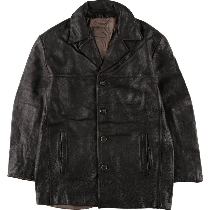 BACHRACH Leather Jacket, Men's Size S genuine leather brown type Vintage Second Hand