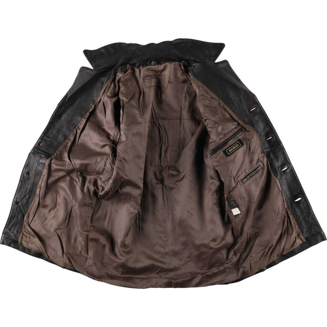 BACHRACH Leather Jacket, Men's Size S genuine leather brown type Vintage Second Hand