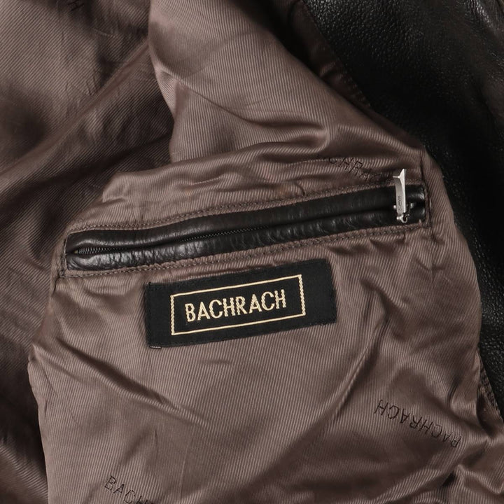 BACHRACH Leather Jacket, Men's Size S genuine leather brown type Vintage Second Hand
