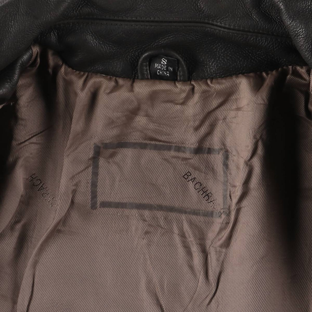 BACHRACH Leather Jacket, Men's Size S genuine leather brown type Vintage Second Hand