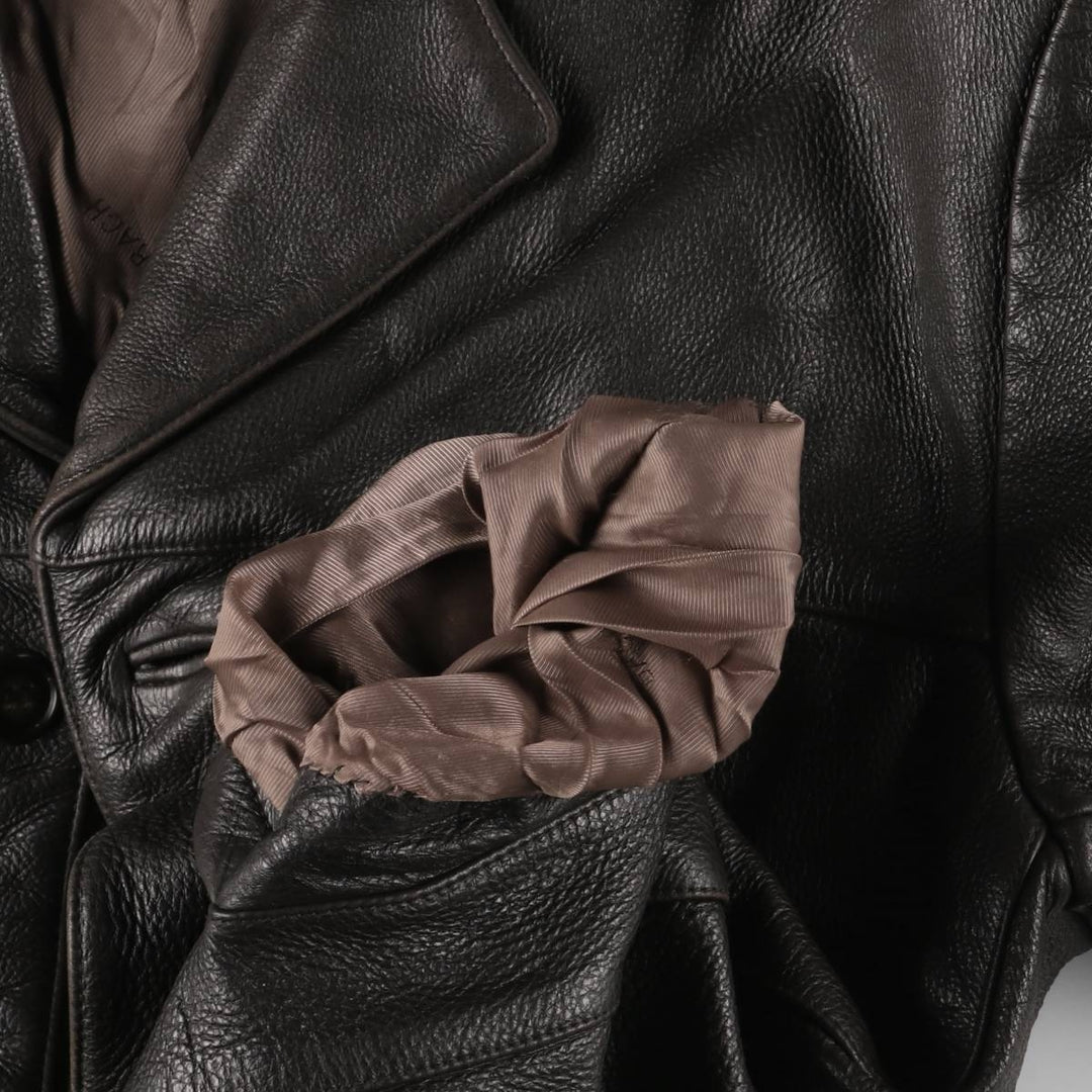 BACHRACH Leather Jacket, Men's Size S genuine leather brown type Vintage Second Hand