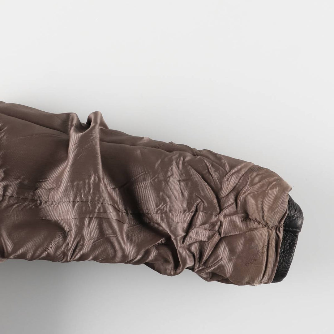 BACHRACH Leather Jacket, Men's Size S genuine leather brown type Vintage Second Hand