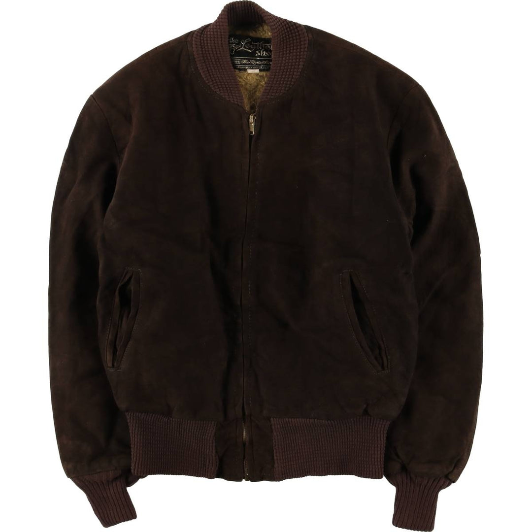 Vintage 1970'S Sears THE LEARHER SHOP padded suede leather jacket, size M, men's Genuine Leather Suede Leather brown type Vintage Second Hand
