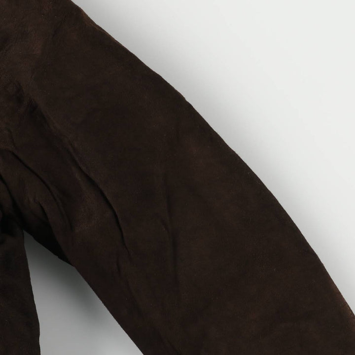Vintage 1970'S Sears THE LEARHER SHOP padded suede leather jacket, size M, men's Genuine Leather Suede Leather brown type Vintage Second Hand