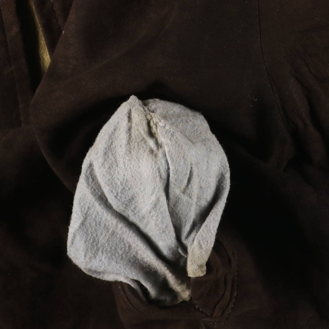 Vintage 1970'S Sears THE LEARHER SHOP padded suede leather jacket, size M, men's Genuine Leather Suede Leather brown type Vintage Second Hand