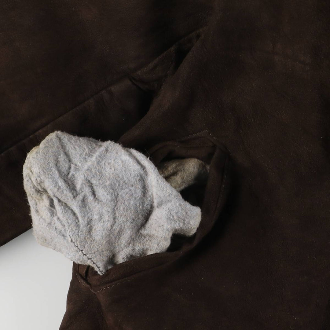 Vintage 1970'S Sears THE LEARHER SHOP padded suede leather jacket, size M, men's Genuine Leather Suede Leather brown type Vintage Second Hand