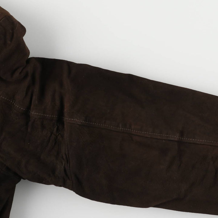 Vintage 1970'S Sears THE LEARHER SHOP padded suede leather jacket, size M, men's Genuine Leather Suede Leather brown type Vintage Second Hand