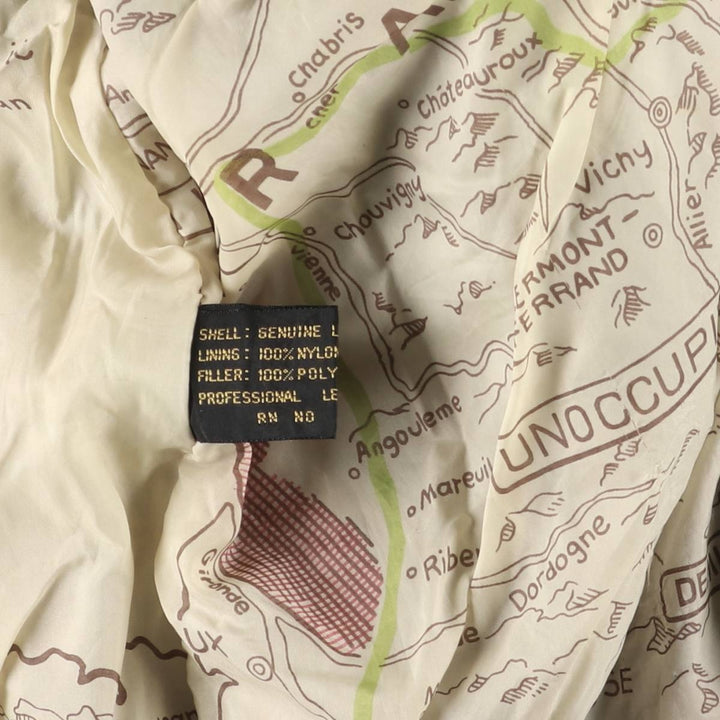 1990'S Reed A-2 Style Padded Leather Flight Jacket, Men's Size Medium, Vintage genuine leather brown type Vintage Second Hand