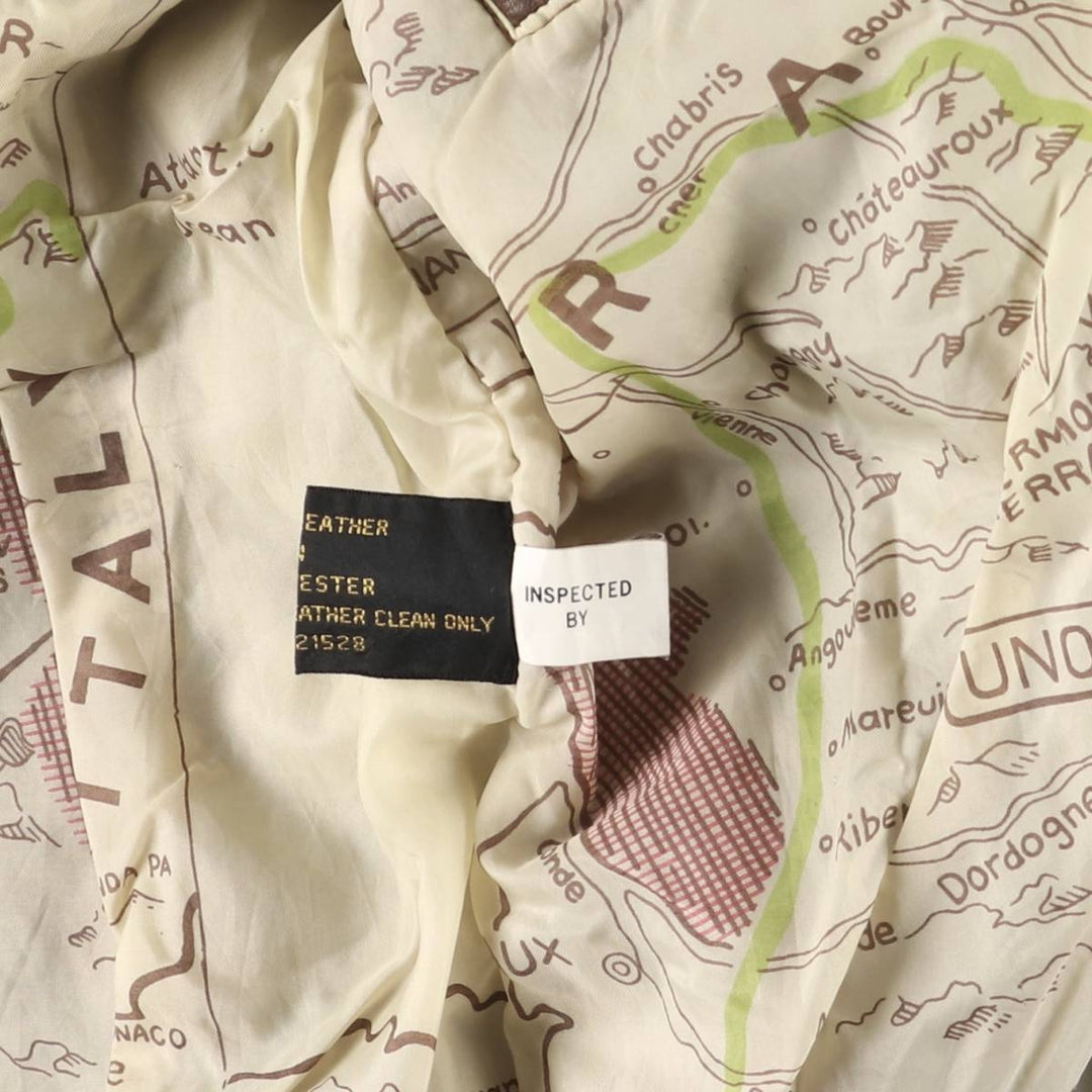 1990'S Reed A-2 Style Padded Leather Flight Jacket, Men's Size Medium, Vintage genuine leather brown type Vintage Second Hand