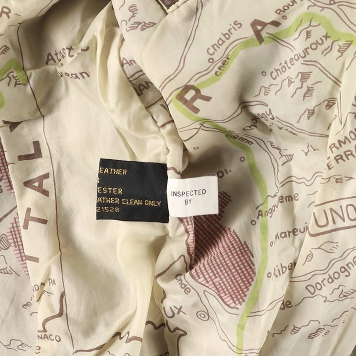 1990'S Reed A-2 Style Padded Leather Flight Jacket, Men's Size Medium, Vintage genuine leather brown type Vintage Second Hand