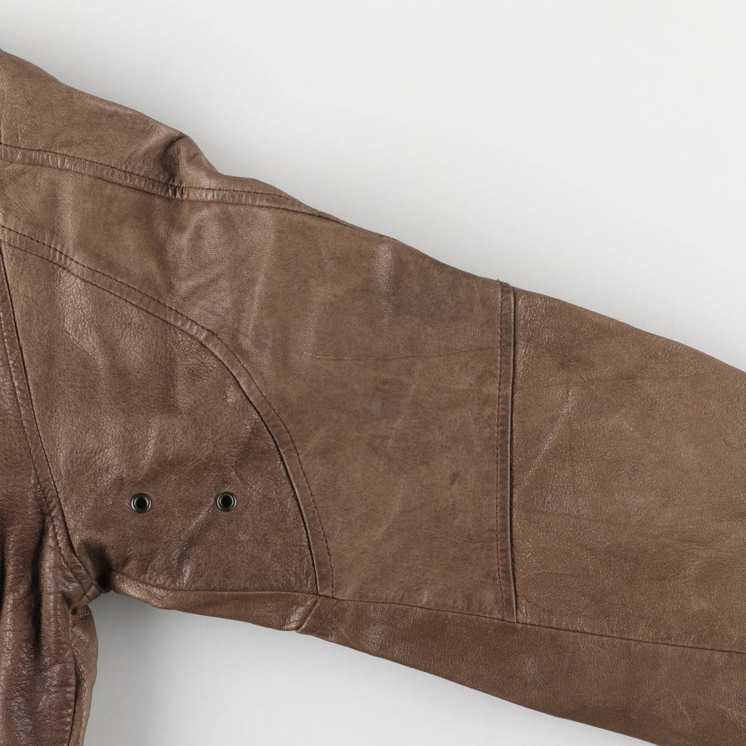 1990'S Reed A-2 Style Padded Leather Flight Jacket, Men's Size Medium, Vintage genuine leather brown type Vintage Second Hand