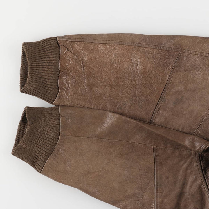 1990'S Reed A-2 Style Padded Leather Flight Jacket, Men's Size Medium, Vintage genuine leather brown type Vintage Second Hand
