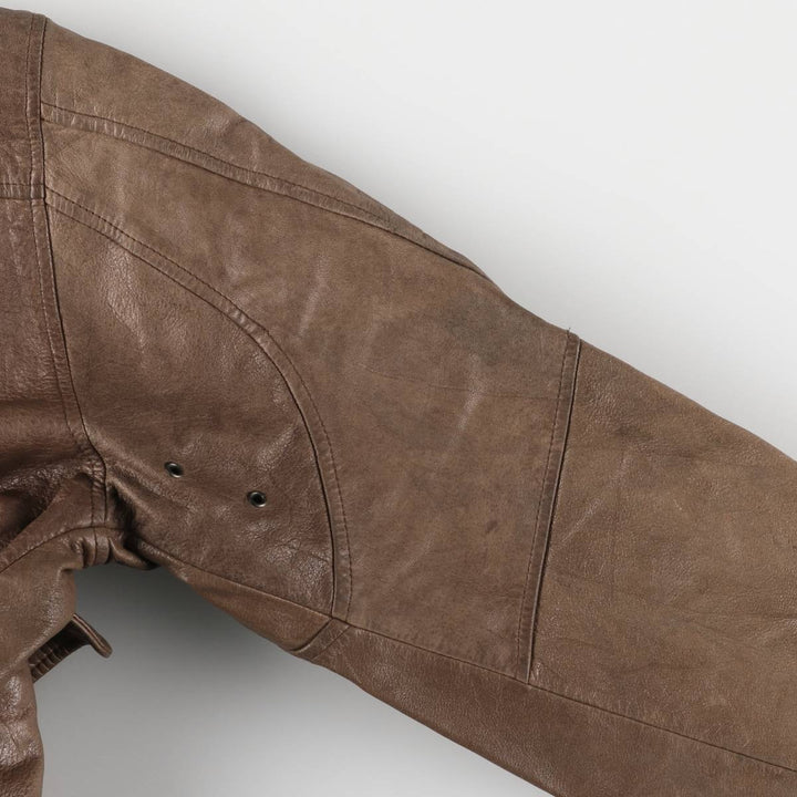 1990'S Reed A-2 Style Padded Leather Flight Jacket, Men's Size Medium, Vintage genuine leather brown type Vintage Second Hand