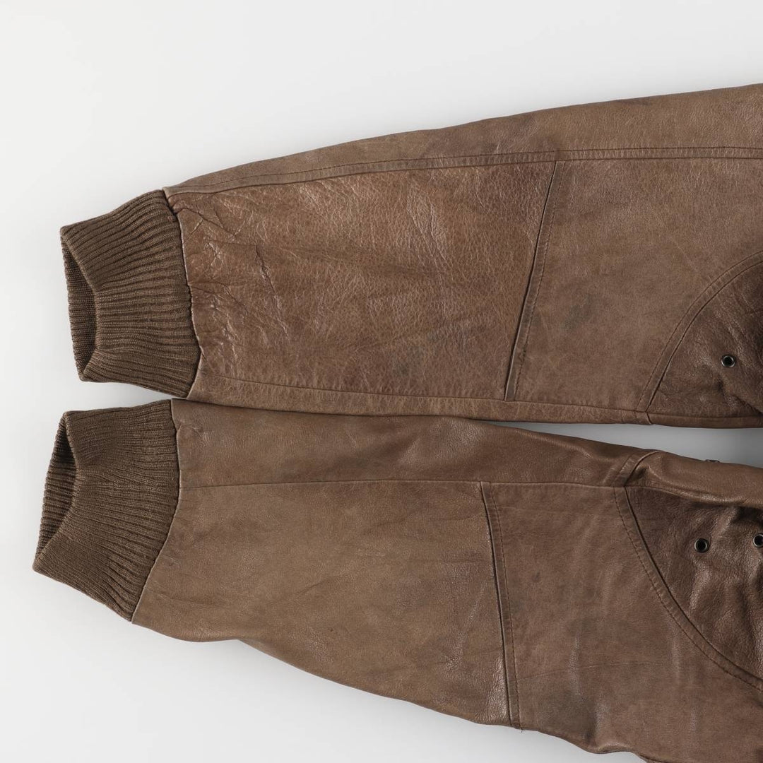 1990'S Reed A-2 Style Padded Leather Flight Jacket, Men's Size Medium, Vintage genuine leather brown type Vintage Second Hand
