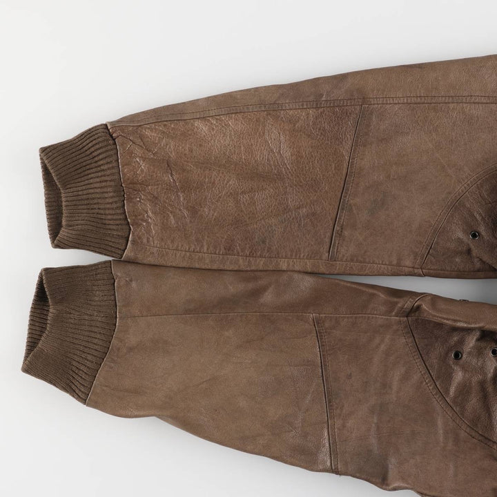 1990'S Reed A-2 Style Padded Leather Flight Jacket, Men's Size Medium, Vintage genuine leather brown type Vintage Second Hand