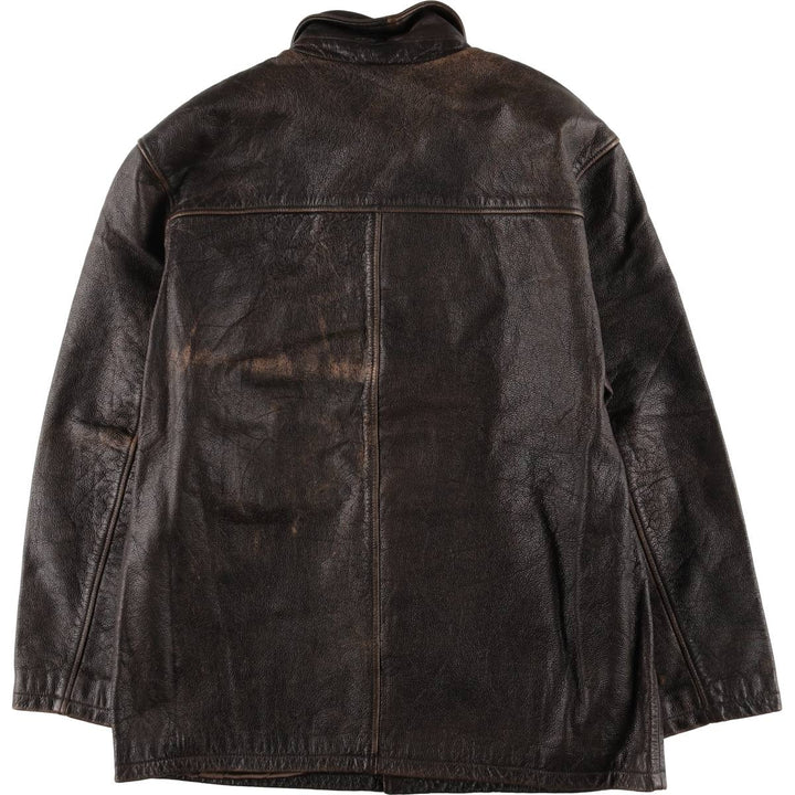 90'S Cherokee Leather Jacket, Men's Size L, Vintage genuine leather brown type Vintage Second Hand