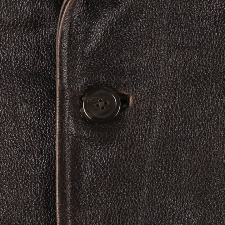 90'S Cherokee Leather Jacket, Men's Size L, Vintage genuine leather brown type Vintage Second Hand