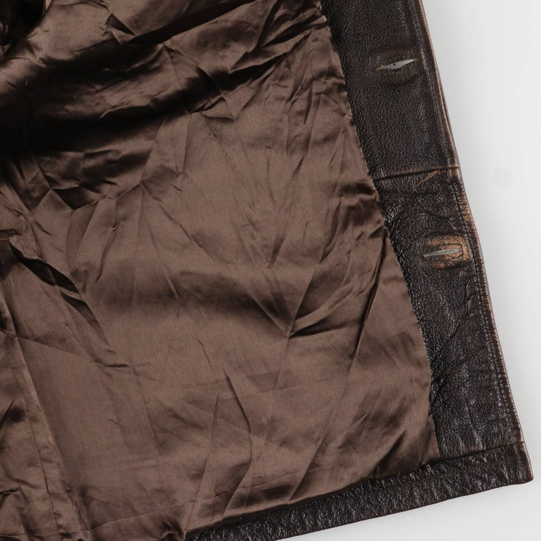 90'S Cherokee Leather Jacket, Men's Size L, Vintage genuine leather brown type Vintage Second Hand