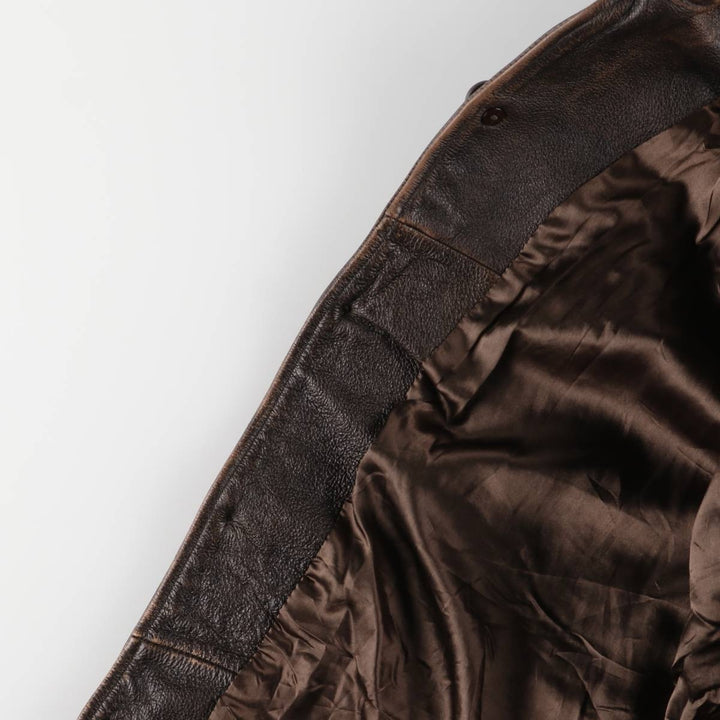 90'S Cherokee Leather Jacket, Men's Size L, Vintage genuine leather brown type Vintage Second Hand
