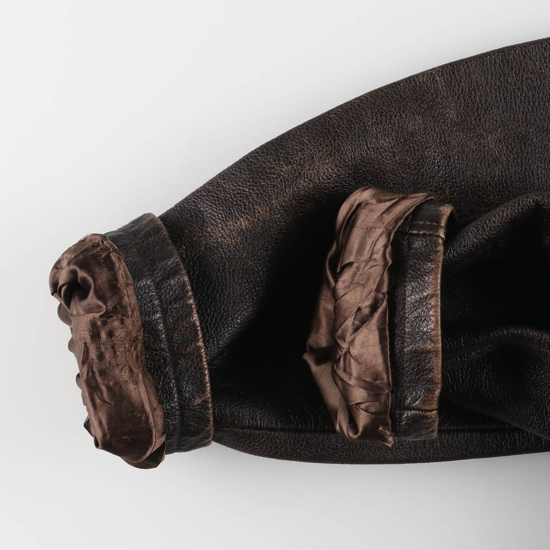 90'S Cherokee Leather Jacket, Men's Size L, Vintage genuine leather brown type Vintage Second Hand