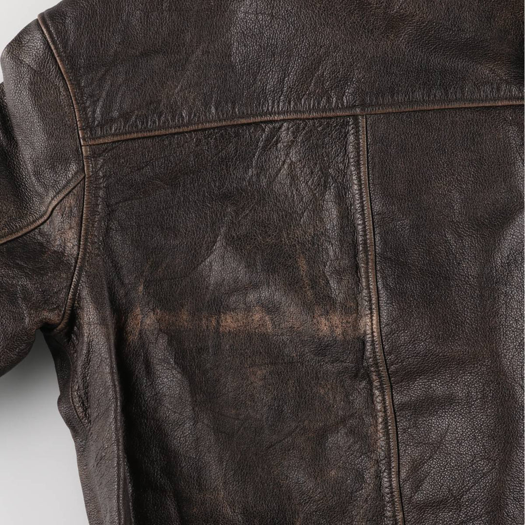 90'S Cherokee Leather Jacket, Men's Size L, Vintage genuine leather brown type Vintage Second Hand