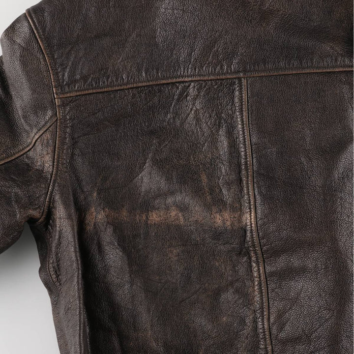 90'S Cherokee Leather Jacket, Men's Size L, Vintage genuine leather brown type Vintage Second Hand