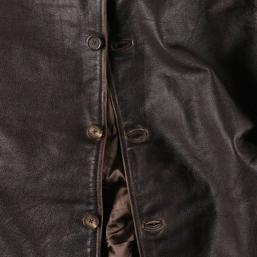 90'S Cherokee Leather Jacket, Men's Size L, Vintage genuine leather brown type Vintage Second Hand