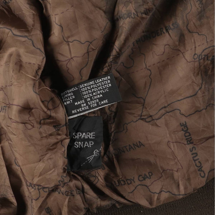 ROUNDTREE and YORKE A-2 Padded Leather Flight Jacket, Men's Size Medium genuine leather brown type Vintage Second Hand