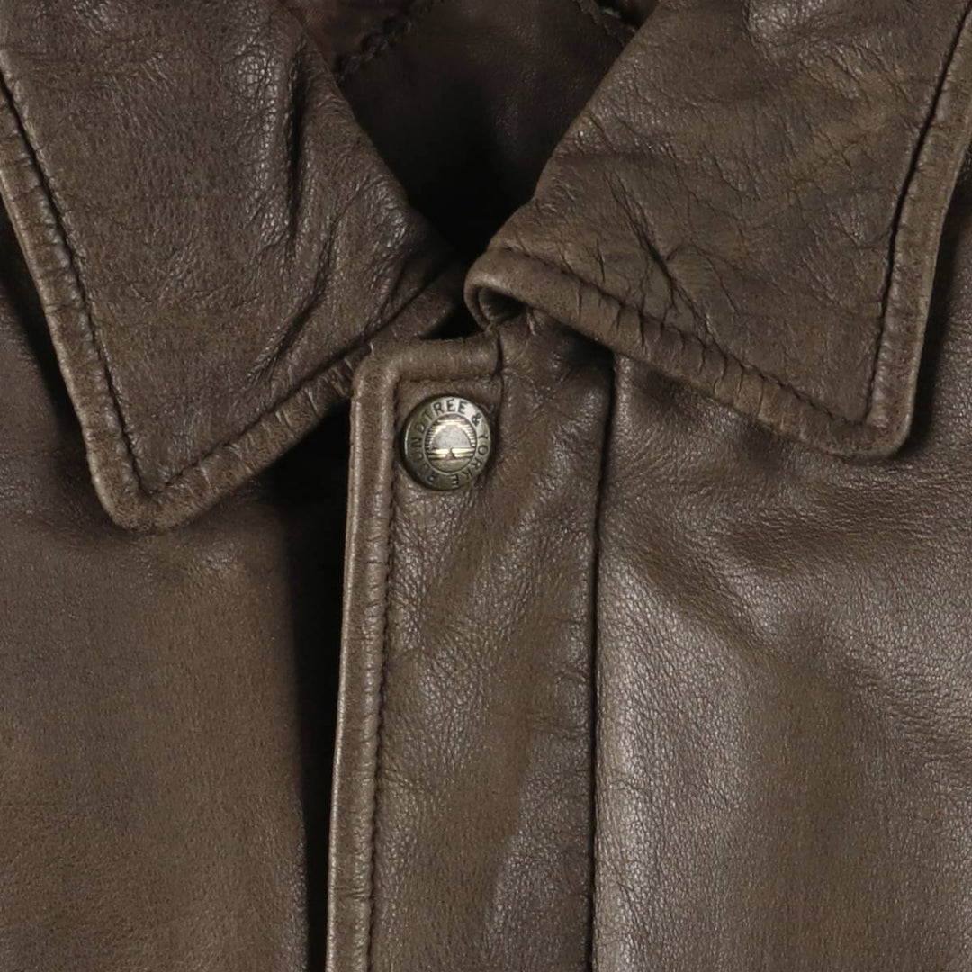 ROUNDTREE and YORKE A-2 Padded Leather Flight Jacket, Men's Size Medium genuine leather brown type Vintage Second Hand