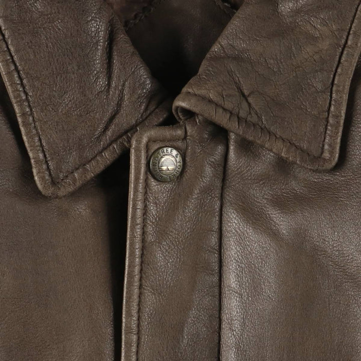 ROUNDTREE and YORKE A-2 Padded Leather Flight Jacket, Men's Size Medium genuine leather brown type Vintage Second Hand