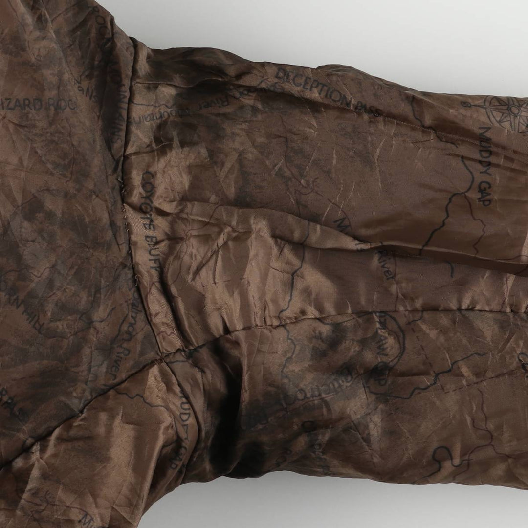 ROUNDTREE and YORKE A-2 Padded Leather Flight Jacket, Men's Size Medium genuine leather brown type Vintage Second Hand