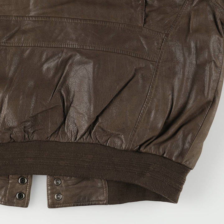 ROUNDTREE and YORKE A-2 Padded Leather Flight Jacket, Men's Size Medium genuine leather brown type Vintage Second Hand