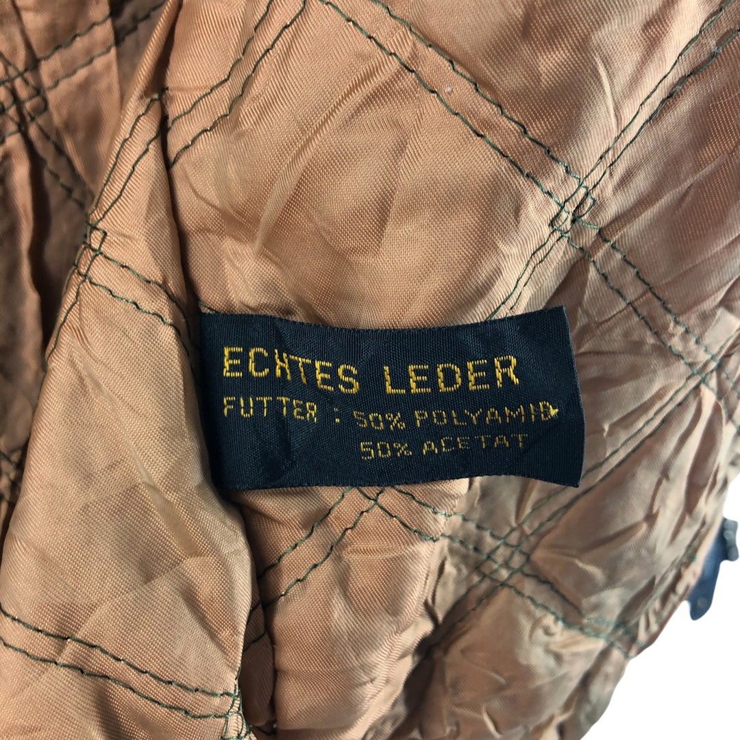 Padded leather vest, men's size L genuine leather black type Vintage Second Hand