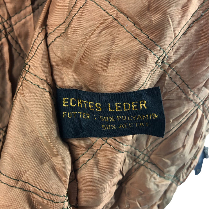 Padded leather vest, men's size L genuine leather black type Vintage Second Hand