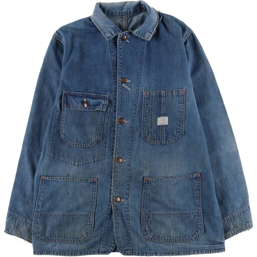 70'S JCPenney BIG MAC denim coveralls, men's size L, vintage cotton blue type Vintage Second Hand