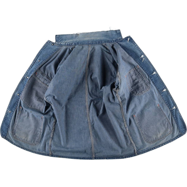 70'S JCPenney BIG MAC denim coveralls, men's size L, vintage cotton blue type Vintage Second Hand