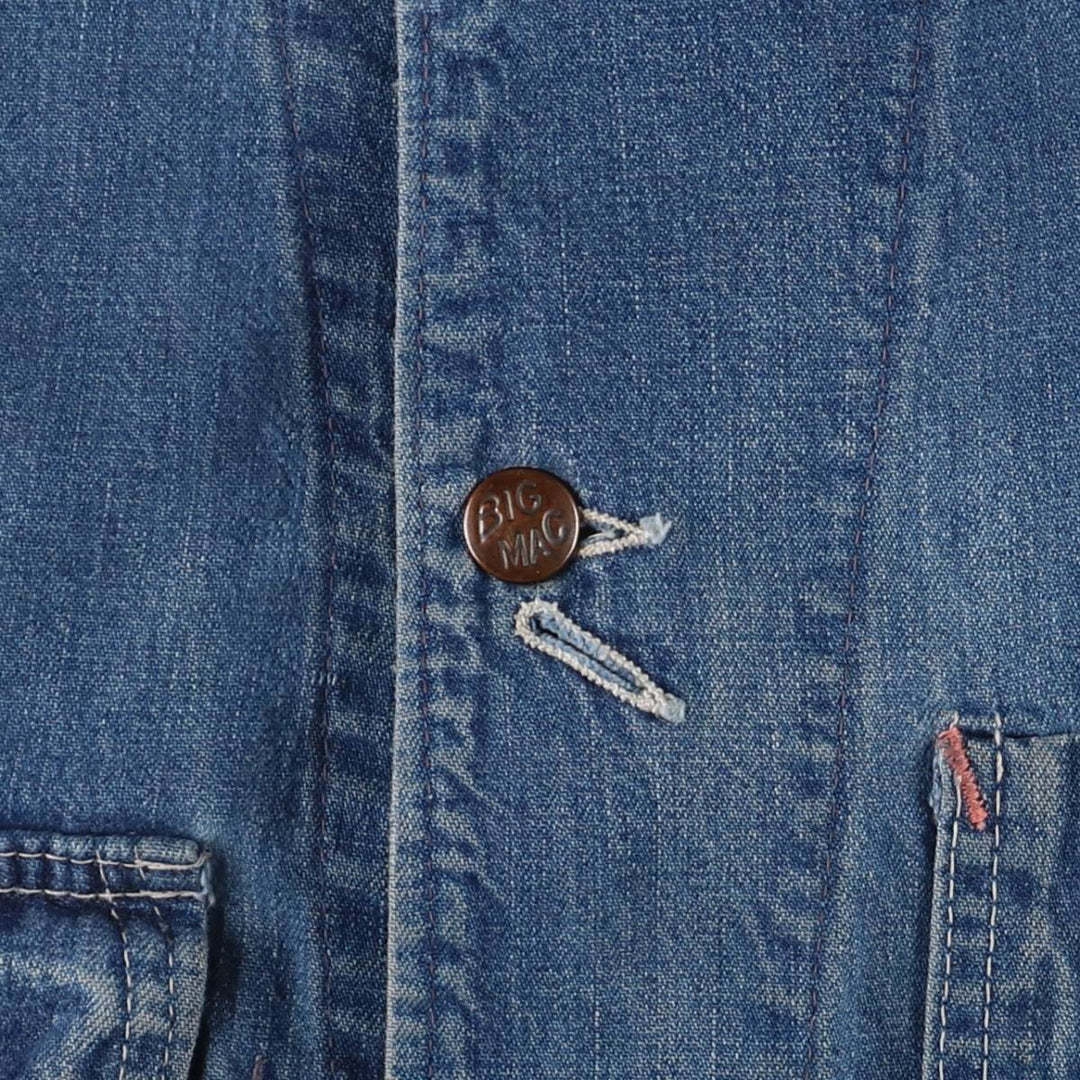 70'S JCPenney BIG MAC denim coveralls, men's size L, vintage cotton blue type Vintage Second Hand