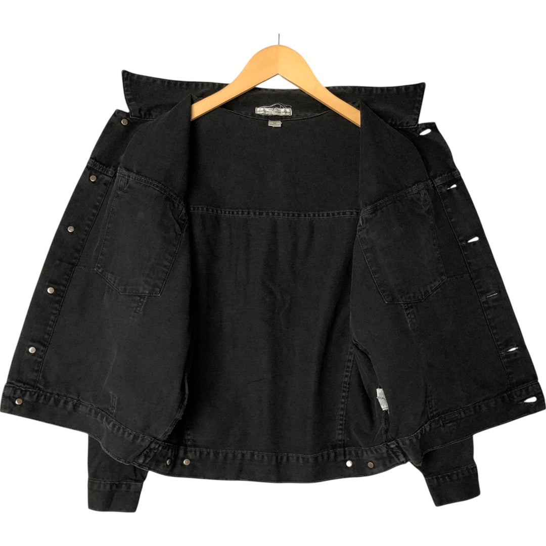 90'S Guess BY GEORGES MARCIANO Black Denim Jacket, Made in USA, Men's M Size, Vintage cotton black type Vintage Second Hand