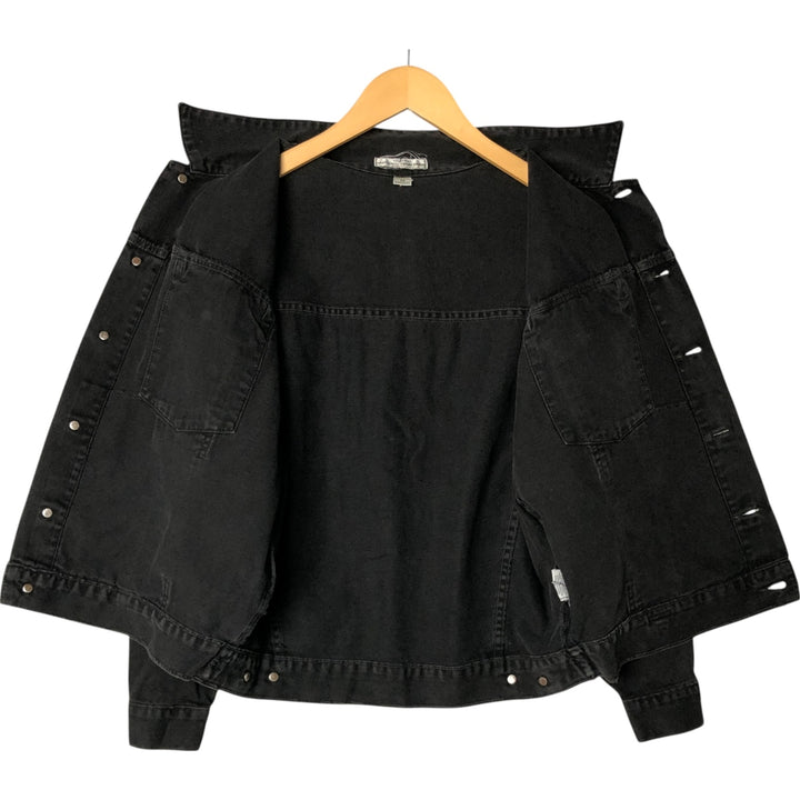 90'S Guess BY GEORGES MARCIANO Black Denim Jacket, Made in USA, Men's M Size, Vintage cotton black type Vintage Second Hand