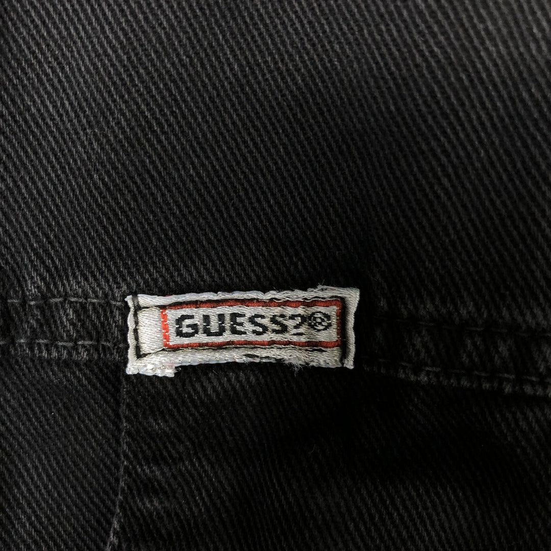 90'S Guess BY GEORGES MARCIANO Black Denim Jacket, Made in USA, Men's M Size, Vintage cotton black type Vintage Second Hand